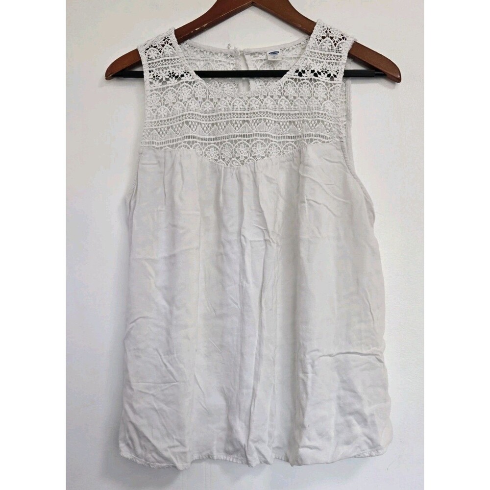 Old Navy Blouse Womens L Lace Camisole‎ Tank Top Coastal Beach Boho Summer Boat